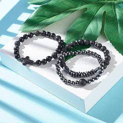 Energy Power Cross Beads Stretch Bracelets Set for Men Women&nbsp;BJEW-JB06891