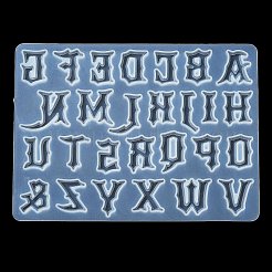 ゴシックスタイルの文字a~z DIYシリコンモールド  レジン型  UVレジン用  エポキシ樹脂工芸品作り  ホワイト  110x150x5mm  内径：18~24x8.5~30mm&nbsp;DIY-P078-02