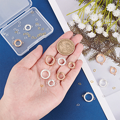 12Pcs 6 Style Flat Round Open Back Beze Brass Links Connectors Settings&nbsp;FIND-PH0004-77
