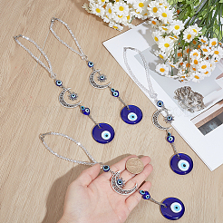 4Pcs Handmade Lampwork & Resin & Alloy Hanging Ornaments&nbsp;HJEW-ME00112
