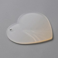 グラデーション透明アクリルディスクビッグペンダント  キーホルダー用  ハート  ゴールド  46.5x50.5x2mm  穴：3mm&nbsp;LS-FIND-WH0032-54D
