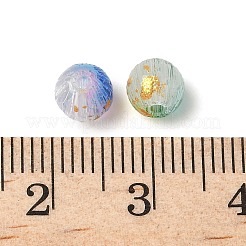 47 個の猫の目ビーズ  ドローベンチスタイル  ラウンド  金フォイル  ミックスカラー  5.5mm  穴：1mm&nbsp;CE-Q001-01F