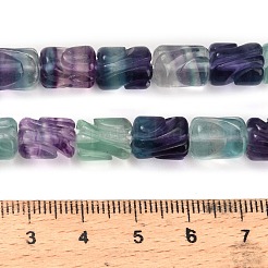天然蛍石の彫刻ビーズ連売り  コラム  10~11x7.5~8mm  穴：0.9mm  約38個/連  15.55''（39.5センチメートル）&nbsp;G-L634-Q01-01