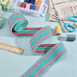 2.5 Yards Ethnic Style Flat Polyester Elastic Bands&nbsp;OCOR-BC0006-23