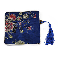 Chinese Brocade Tassel Zipper Jewelry Bag Gift Pouch&nbsp;ABAG-F005-08