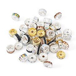 55Pcs 11 Styles Alloy Glass & Iron Rhinestone Spacer Beads&nbsp;FIND-TA0008-70C
