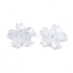 不透明なアクリルビーズ  さくら  ホワイト  10.5x11x2mm  穴：1.2mm&nbsp;SACR-S273-31H