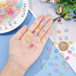 600Pcs 13 Style Transparent & Opaque Acrylic Linking Rings&nbsp;MACR-CA0001-16