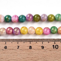 天然石馬山ジェイドビーズ連売り  ラウンド  染め  ミックスカラー  6~7mm  穴：1.2mm  約66~67個/連  15.35~15.75インチ（39~40cm）&nbsp;G-A255-A01-02C