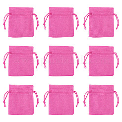 20Pcs Rectangle Polyester Imitation Burlap Packing Pouches Drawstring Bags&nbsp;ABAG-TA0001-95E