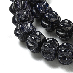 合成ブルーゴールドストーン青金砂石ビーズ連売り  カボチャ  12x7.5~8mm  穴：1.4mm  約25個/連  7.48~7.87''（19~20センチメートル）&nbsp;G-G142-A10-01