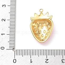 304ステンレススチールエナメルペンダント  イチゴのチャーム  ゴールドカラー  ピンク  23x15x4.5mm  穴：1.4mm&nbsp;STAS-F360-14G-02