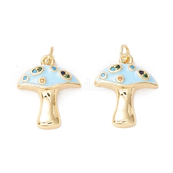Autumn Theme Rack Plating Brass Micro Pave Colorful Cubic Zirconia Pendants&nbsp;KK-D073-06G