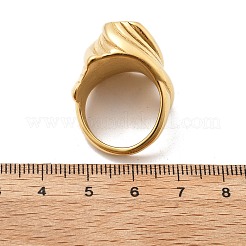 304ステンレススチール指輪  イオンプレーティング（ip）  ゴールドカラー  17.5mm  usサイズ7 1/4(17.5mm)&nbsp;RJEW-Q012-18G