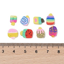 手作り樹脂クレイカボション  アイスクリーム  ミックスカラー  9.5~12.5x6.5~11x1.4~2.5mm&nbsp;CLAY-B005-03