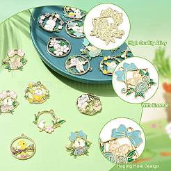 40個20スタイルアロイエナメルペンダント  混合図形  ミックスカラー  25~30x24~33x1~5mm  穴：1.8~2mm  2個/スタイル&nbsp;ENAM-CJ0006-29