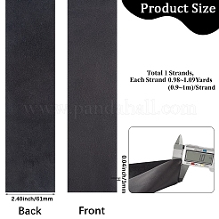革のリボン  フラット  服飾材料  ブラック  2-3/8インチ（61mm）  約0.9~1m / pc&nbsp;SRIB-WH20020-034F