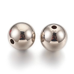 CCBプラスチックビーズ  ラウンド  プラチナ  19.5x19mm  穴：3.5mm&nbsp;CCB-O001-31P