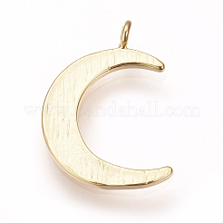 真鍮チャーム  ニッケルフリー  18KGP本金メッキ  ムーン  16.5x12x3mm  穴：1mm&nbsp;KK-T016-48G