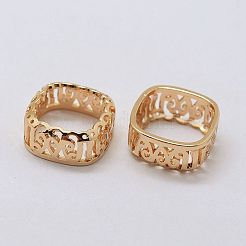 Brass Sew on Prong Settings&nbsp;X-KK-E753-02LG-14x14