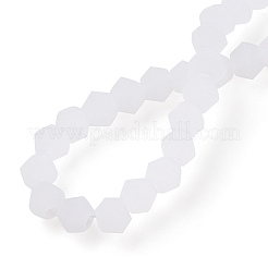 模造翡翠すりガラスビーズ連売り  多面カット  双円錐形  雪  2.9~3.3x2.5mm  穴：0.7mm  約135~140個/連  38~40cm&nbsp;EGLA-A039-J2mm-MD06