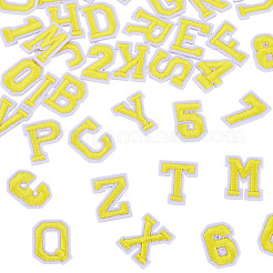 36Pcs 2 Sets 2 Styles Letter A~Z & Number 0~9 Polyester Embroidery Sew On Patches Sets&nbsp;PATC-TA0001-55D
