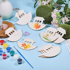 Boat Unfinished Blank Wooden Pendants Set for Painting Arts&nbsp;FIND-WH0152-946