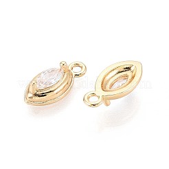 Brass Pave Cubic Zirconia Pendants&nbsp;KK-T071-47G