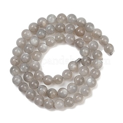 ナチュラル グレー ムーンストーン ビーズ 連売り  ラウンド  6mm  穴：0.8mm  約64個/連  15.55''（39.5センチメートル）&nbsp;G-G206-A01-6mm