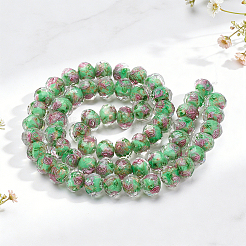 1 Starnd Handmade Gold Sand Lampwork Beads Strands&nbsp;LAMP-PA0001-76B