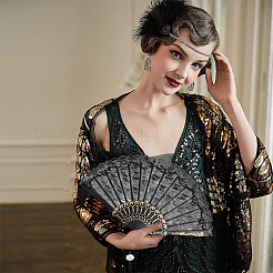 1Pc Plastic & Cloth Fans&nbsp;AJEW-SP0003-76