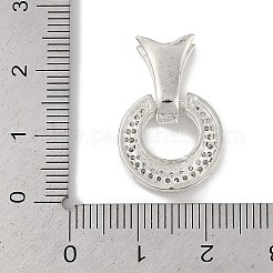 真鍮マイクロパヴェクリアキュービックジルコニアフィッシュテールフォールドオーバークラスプ  銀  23x15.5x7.5mm&nbsp;FIND-U017-12P