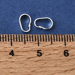 真鍮製バチカン  長持ちメッキ  ラックめっき  銀  7x4x2mm  穴：6x4mm&nbsp;KK-F932-01A-S
