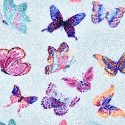 両面模造皮革生地  艶消し  グリッターパウダー  DIYイヤリング作成用  ちょうの模様  カラフル  200x150x2mm&nbsp;DIY-D025-F11