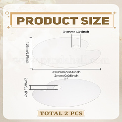 アクリル水彩油絵パレット  ペイント＆描画用品  オーバル  透明  250x150x2mm  穴：34x23mm&nbsp;AJEW-WH0314-831A