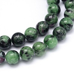 Round Natural Ruby in Zoisite Bead Strands&nbsp;G-F222-11-10mm