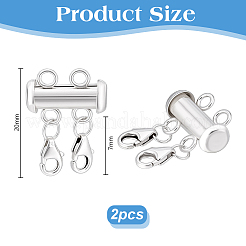 925 Sterling Silver Slide Lock Clasps&nbsp;PALLOY-PH01805