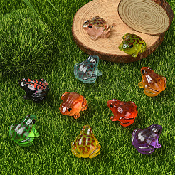 40Pcs 10 Colors Luminous Resin Frog Display Decorations&nbsp;RESI-SP0001-40
