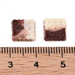 蓄光樹脂模造チョコレートデコデンカボション  暗闇で光る  リネン＆ココナッツブラウン  正方形  8.5~9x8.5~9x2mm&nbsp;RESI-K036-28A-01