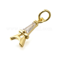 Brass Micro Pave Cubic Zirconia Charms&nbsp;KK-P295-45G