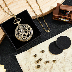 1Pc Zinc Alloy Hollow Octopus Flat Round Locket Pendant Necklaces&nbsp;NJEW-FH0001-23AB
