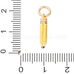304ステンレスペンダント  鉛筆チャーム  18KGP本金メッキ  きいろ  16.5x3.5mm  穴：3.5mm&nbsp;SA-CBAAB49-04G-01