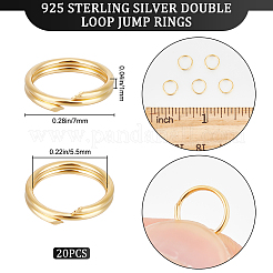 20Pcs 925 Sterling Silver Double Loop Jump Rings&nbsp;STER-BBC0002-11B-G