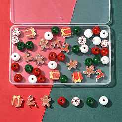 50Pcs Christmas Wood Beads&nbsp;WOOD-FS0002-42
