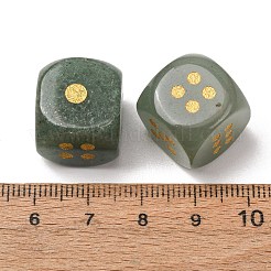 天然グリーンアベンチュリンのサイコロ  テーブルトップRPGボードゲーム用、金色のドットが刻印された片面クリスタルストーンダイス  6mm&nbsp;G-T143-29-03