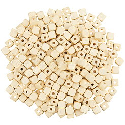染色されていない天然木ビーズ300個  キューブ  無鉛の  バリーウッド  10x10x10mm  穴：3.5mm&nbsp;WOOD-SP0001-63