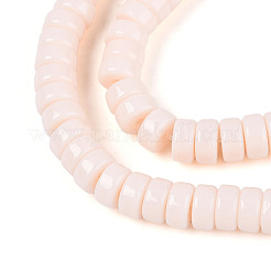 オペークソリッドカラーガラスビーズ連売り  フラットラウンド  古いレース  6~6.5x3~3.5mm  穴：0.8mm  約114~116個/連  14.76~14.96インチ（37.5~38cm）&nbsp;GLAA-N026-3x6mm-01