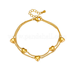 304 Stainless Steel Curb Chain Double-layered Bracelets&nbsp;WG76D98-01