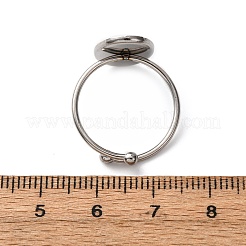 調節可能な304ステンレススチール製カフリング部品  オーバル  ステンレス鋼色  トレイ：14x10mm  1mm  内径：18mm&nbsp;STAS-D372-13P-01