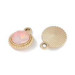 Uvメッキ合金ペンダント  ガラスと  鉛フリー＆カドミウムフリー  フラットラウンド  ゴールドカラー  18x14x6mm  穴：2mm&nbsp;FIND-M018-29G